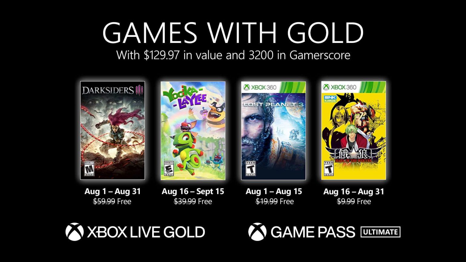 Xbox Live Gold games August MMO Player