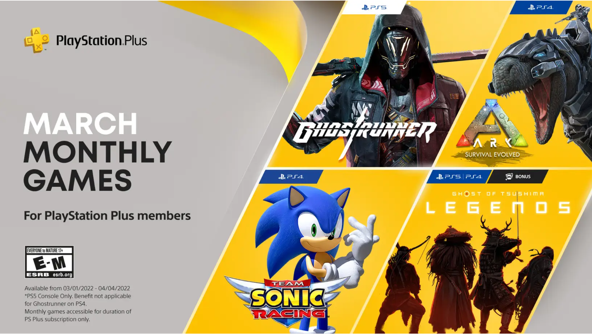 PlayStation Plus games March